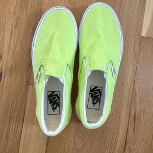 Lime green slip on Vans